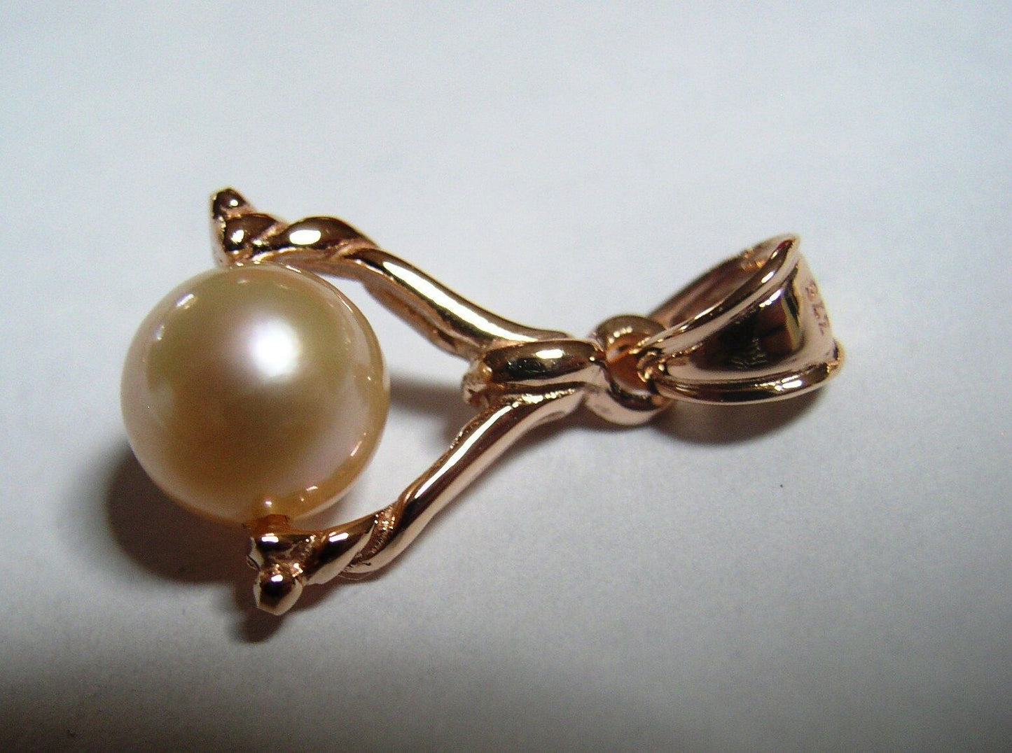 Kaedesigns New 9kt 9ct Yellow, Rose or White Gold 7mm Pink White Pearl Ball Pendant