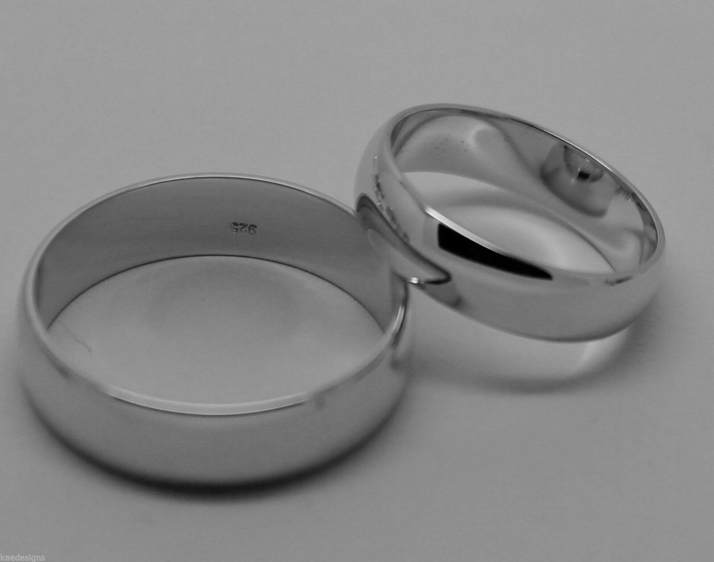 Genuine Custom Made His & Hers Solid 9ct 9K White Gold Wedding Bands Couple Rings