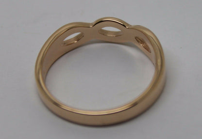 Genuine 9ct Yellow or Rose or White Gold or Sterling Silver Infinity Love Ring