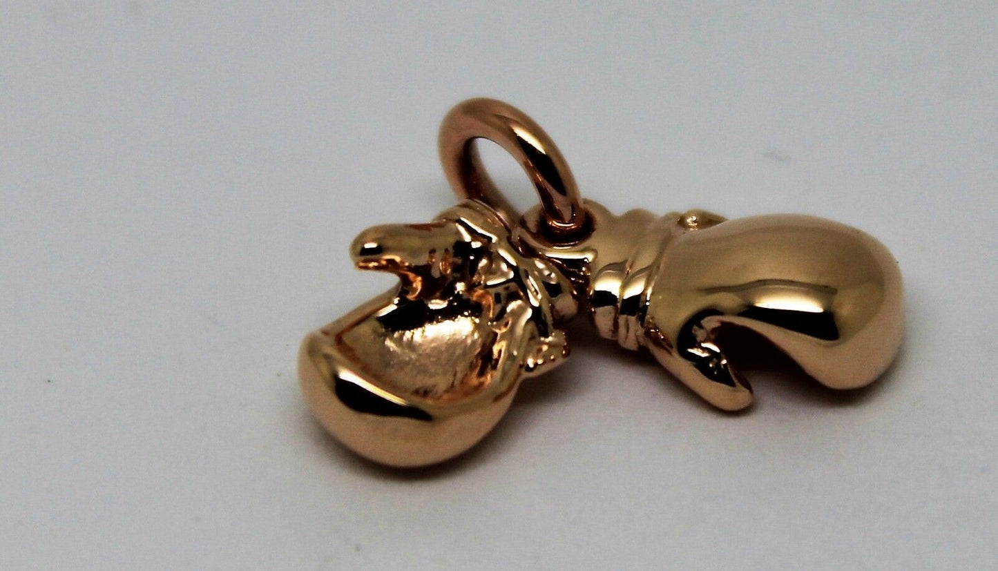 Solid 9ct Yellow or Rose or White Gold Small 2 x Boxing Gloves Pendant 1 PAIR