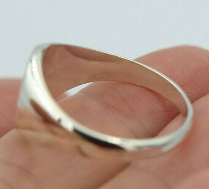 Genuine Heavy Solid Sterling Silver 925 Oval Men Signet Ring With One Initial