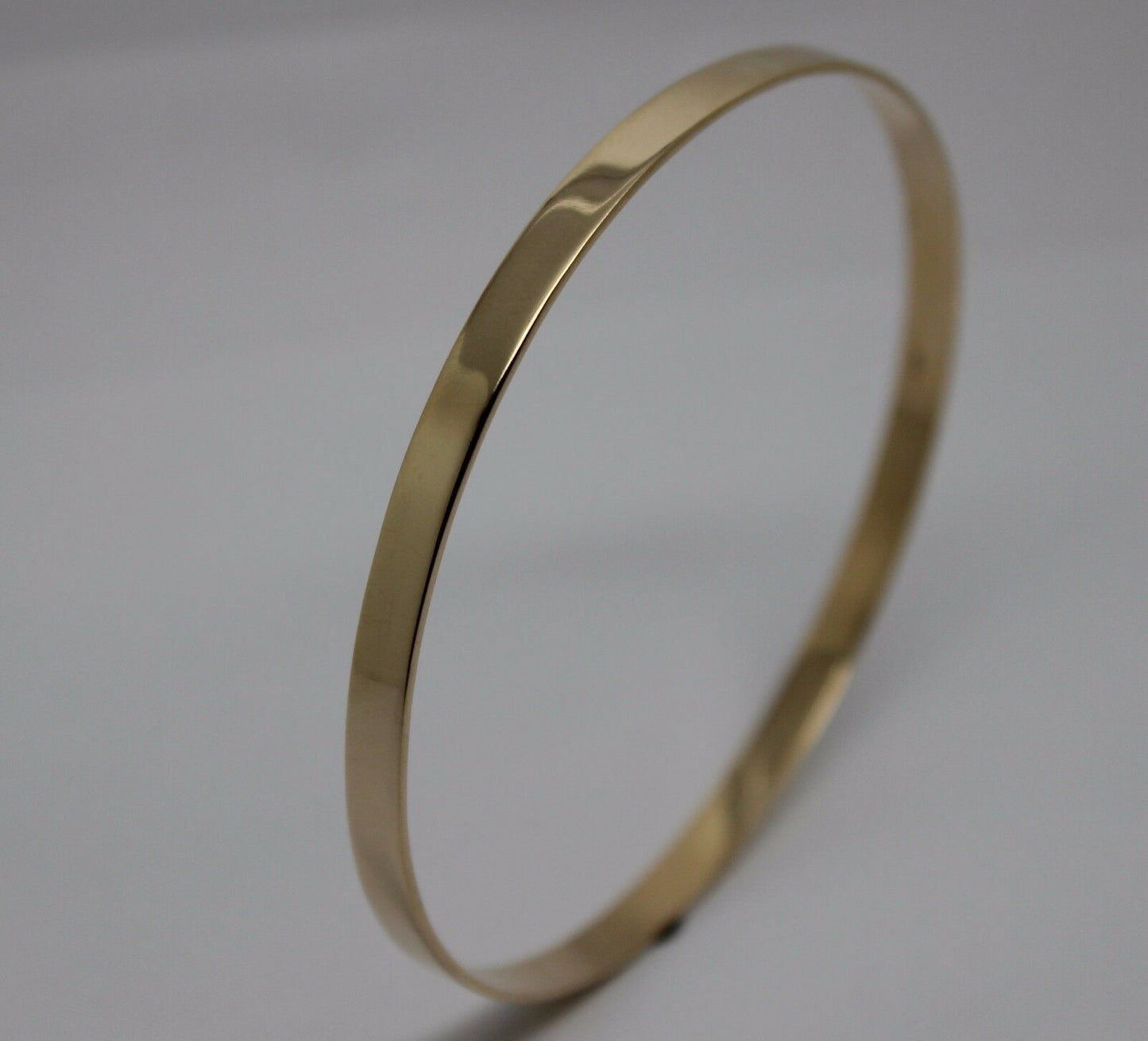 Kaedesigns New FULL Solid 9ct Yellow, Rose or White gold 4mm wide Flat bangle 65mm