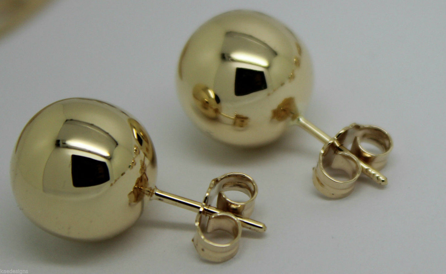 Kaedesigns New Genuine New 9ct 9K Yellow, Rose or White Gold 10mm Stud Ball Earrings