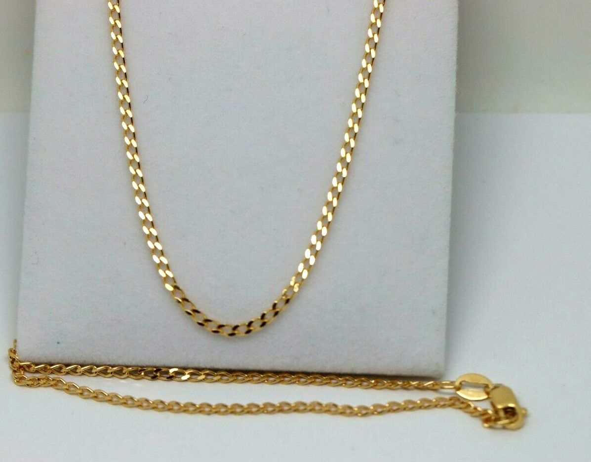 Genuine 9ct Yellow or Rose Gold Diamond Cut Long Curb Necklace / Chain 50cm