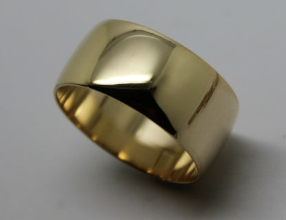 Genuine New Size W Genuine 9K 9ct Yellow Gold Full Solid 10mm Wide Band Ring