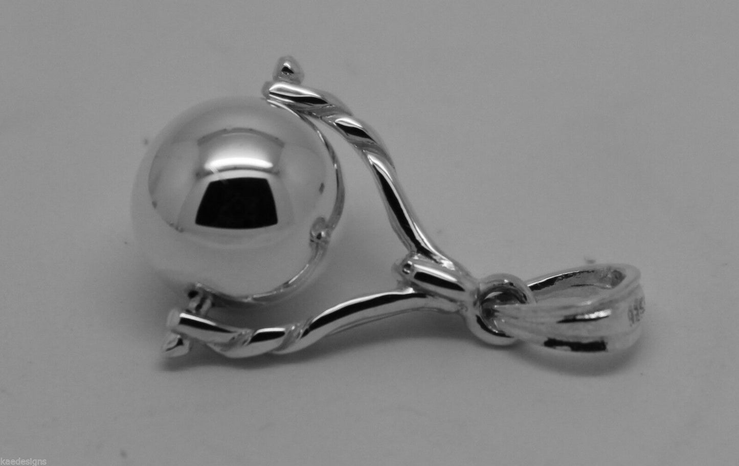 Genuine New Sterling Silver 925 10mm Ball Spinner Pendant