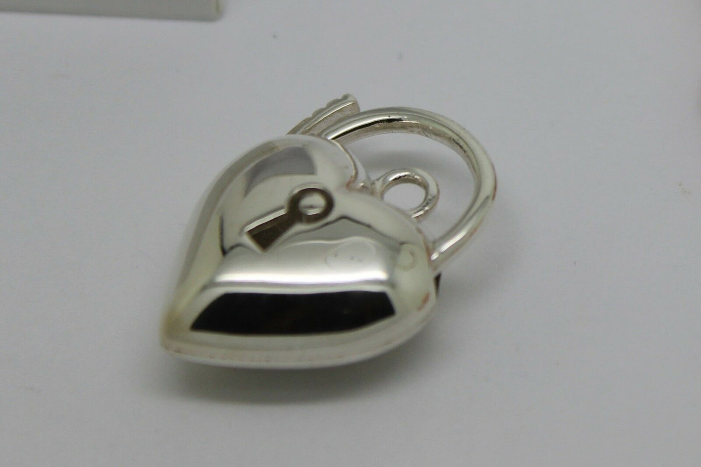 Sterling Silver 925 Bubble Heart Large Padlock Pendant 19.8mm 7.8g