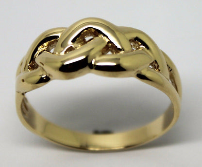 Genuine Solid 9ct White Or Rose Or Yellow Gold Celtic Knot Ring Choose Size