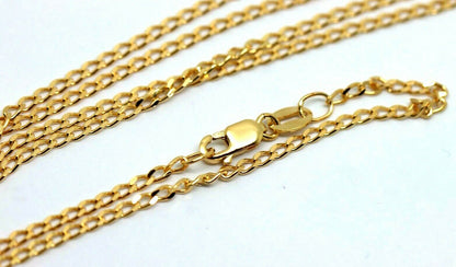 Genuine 9ct Yellow or Rose Gold Diamond Cut Long Curb Necklace / Chain 50cm