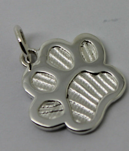 Large Sterling Silver 925 Dog Animal Paw Print Pendant