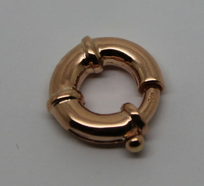 Genuine Heavy 18mm 9ct 375 Large Rose Gold Bolt Ring Clasp