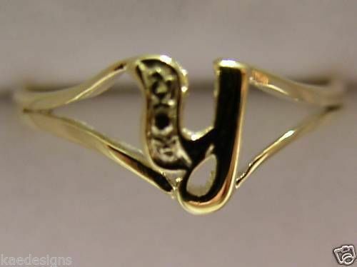 Genuine Delicate 9ct 375 Yellow, Rose or White Gold Initial Ring Y