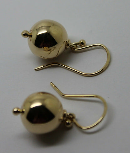 Kaedesigns 9ct Yellow Or White Or Rose Gold 12mm Hook Euro Ball Drop Earrings