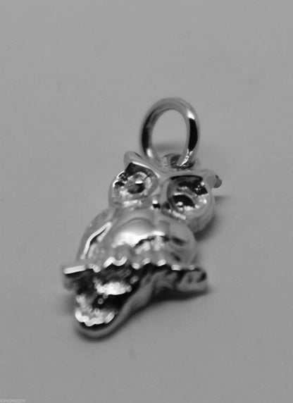 Kaedesigns Genuine 9ct Yellow or Rose or White Gold or Sterling Silver Wise Owl Charm or Pendant