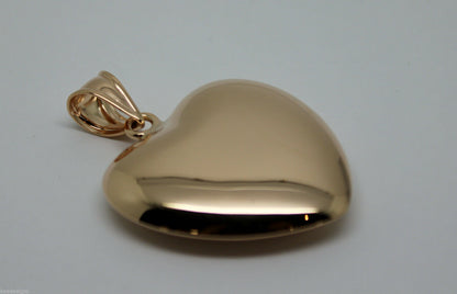 Kaedesigns, Huge Genuine 9ct 9kt Extra Large Bubble Yellow, Rose or White Gold Heart Pendant