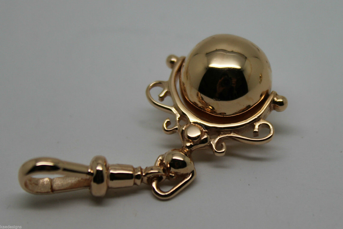 Kaedesigns, New 9ct 9k 375 Gold Yellow, Rose Or White Gold Swivel Euro Ball Spinner Pendant