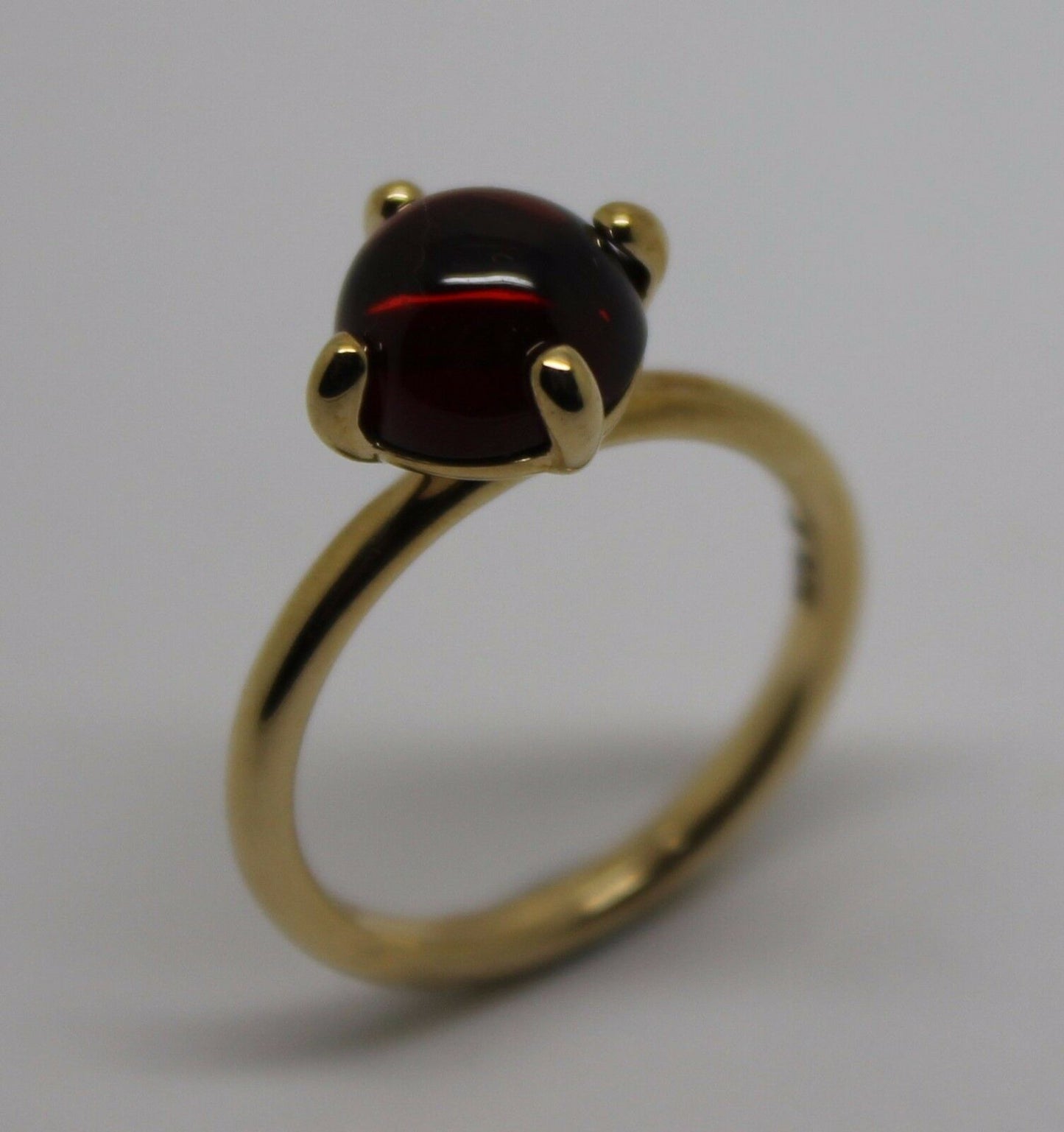 Size L 1/2 Genuine 9ct 9k Yellow, Rose or White Gold Cabochon Garnet Stacker Ring