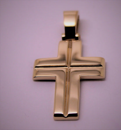 Kaedesigns Large Heavy 18ct 18k Yellow Or Rose Or White Gold Solid Cross Pendant