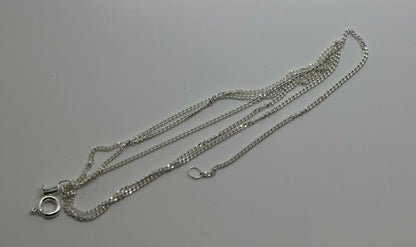 Genuine 925 Sterling Silver Kerb Curb Link Chain Necklace 55cm