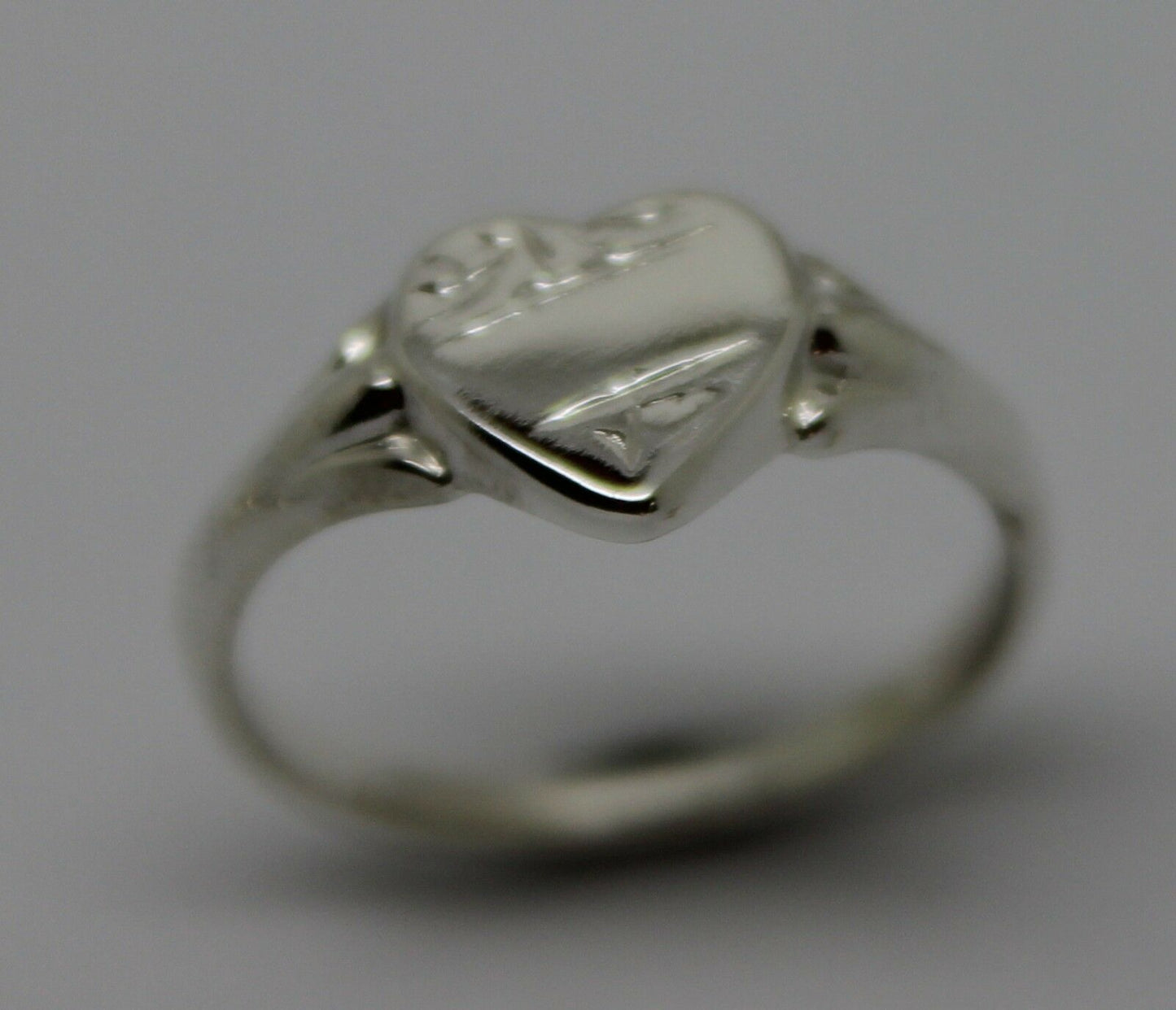 Kaedesigns, Size H New Genuine Sterling Silver 925 Heart Signet Ring 201