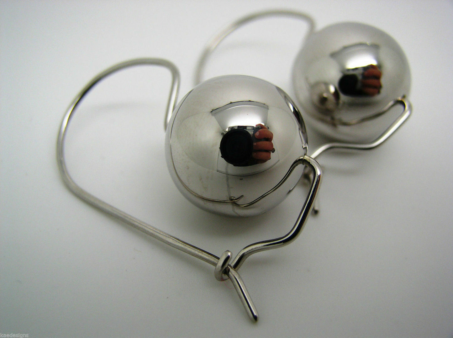 Genuine Extra Large Sterling Silver 925 14mm Ball Drop Earrings