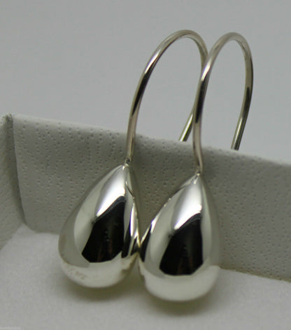 Genuine 925 Sterling Silver Teardrop Tear Drop Hook Earrings