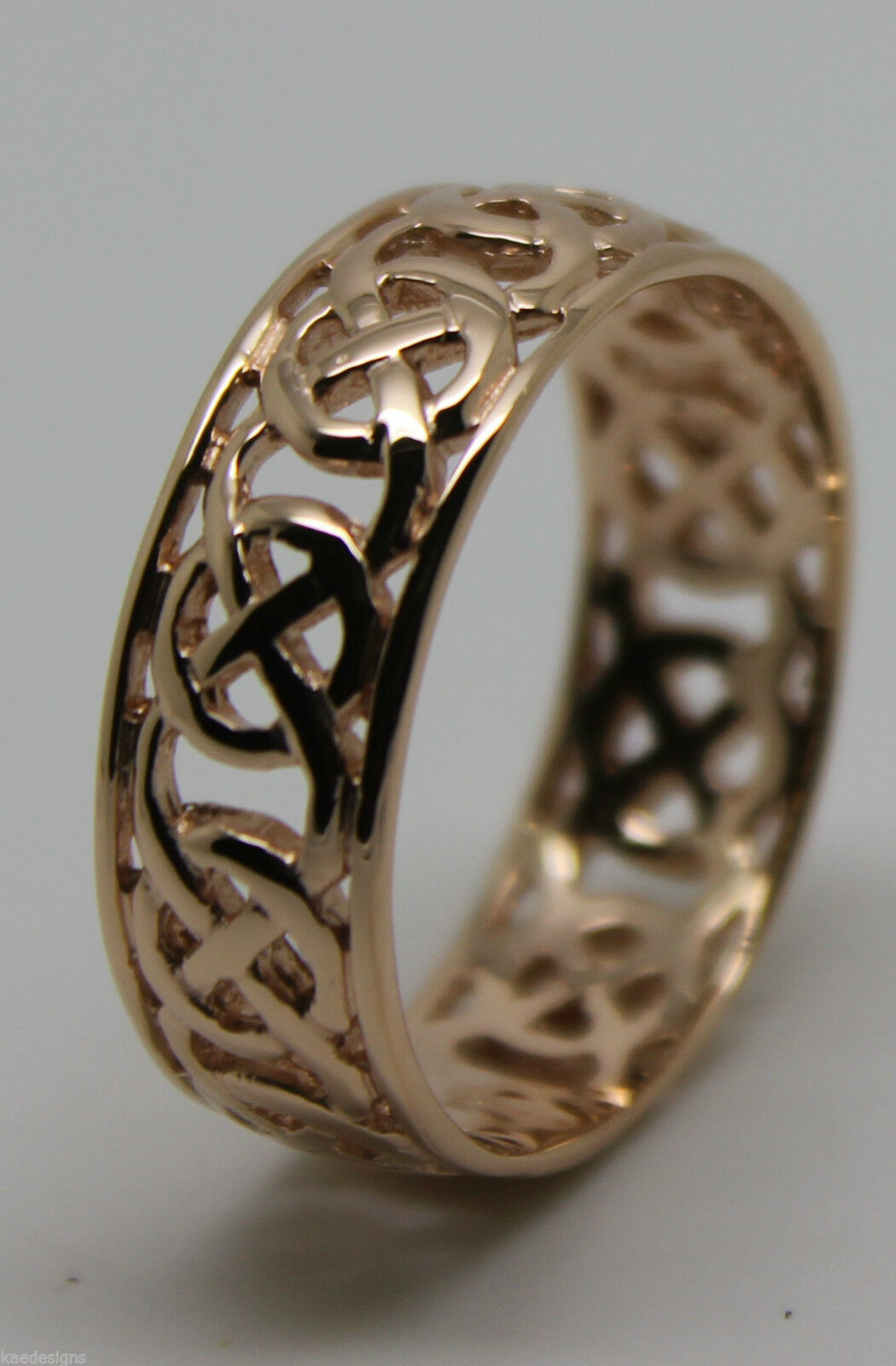 Genuine 9ct 9k Solid Yellow, Rose Or White Gold Large Celtic Ring In Your Size 223