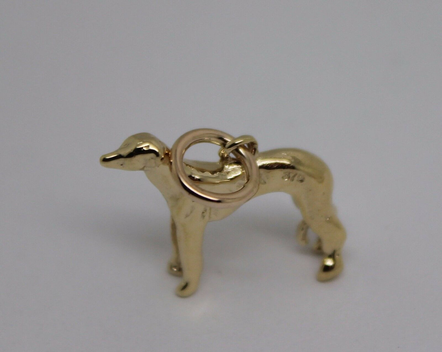 Kaedesigns, 3D 9ct Yellow Or Rose Or White Gold Greyhound Dog Charm Or Pendant