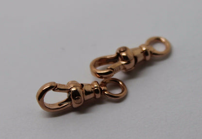 Genuine 9ct 9k Solid 2 X  Rose Gold Albert Swivel Clasp 15mm Size