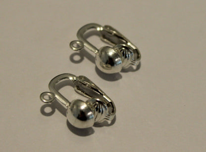 Sterling Silver 6mm Half Ball Clip On's Continental Clip Hooks