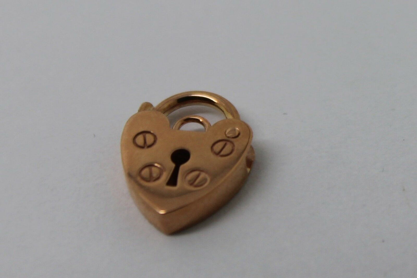 Kaedesigns New Small 12mm 9ct 9k Rose Gold Screw Heart Pendant Padlock