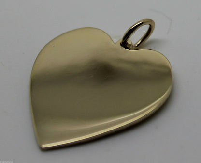 New Genuine 375 9ct Yellow Or Rose Or White Gold Large Heart Shield Pendant