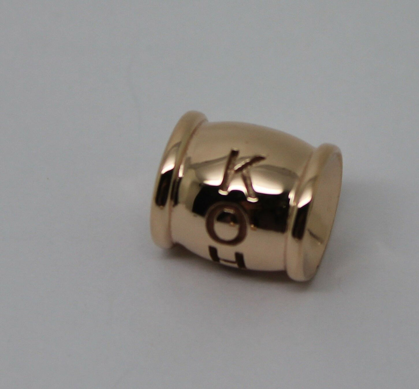 9ct Yellow or Rose or White Gold or Sterling Silver Custom Made Barrel Bead With Your Name