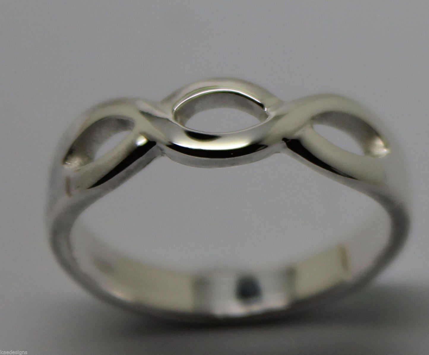 Genuine 9ct Yellow or Rose or White Gold or Sterling Silver Infinity Love Ring