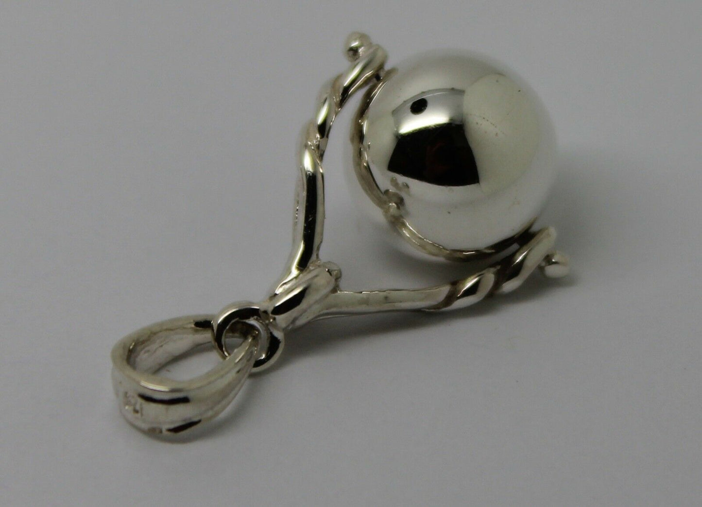 Genuine New Sterling Silver 925 10mm Ball Spinner Pendant