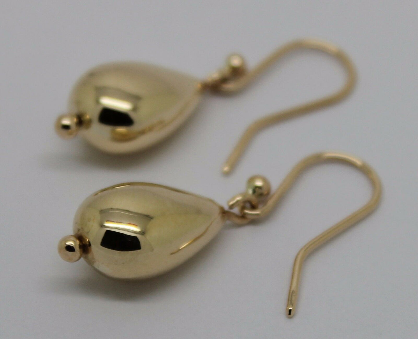 Genuine 9ct 9kt Solid Yellow, Rose or White Gold Tear Drop Teardrop Hook Earrings