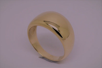 New Genuine Solid 9ct White Or Rose Or Yellow Gold High 10mm Dome Ring Your Size