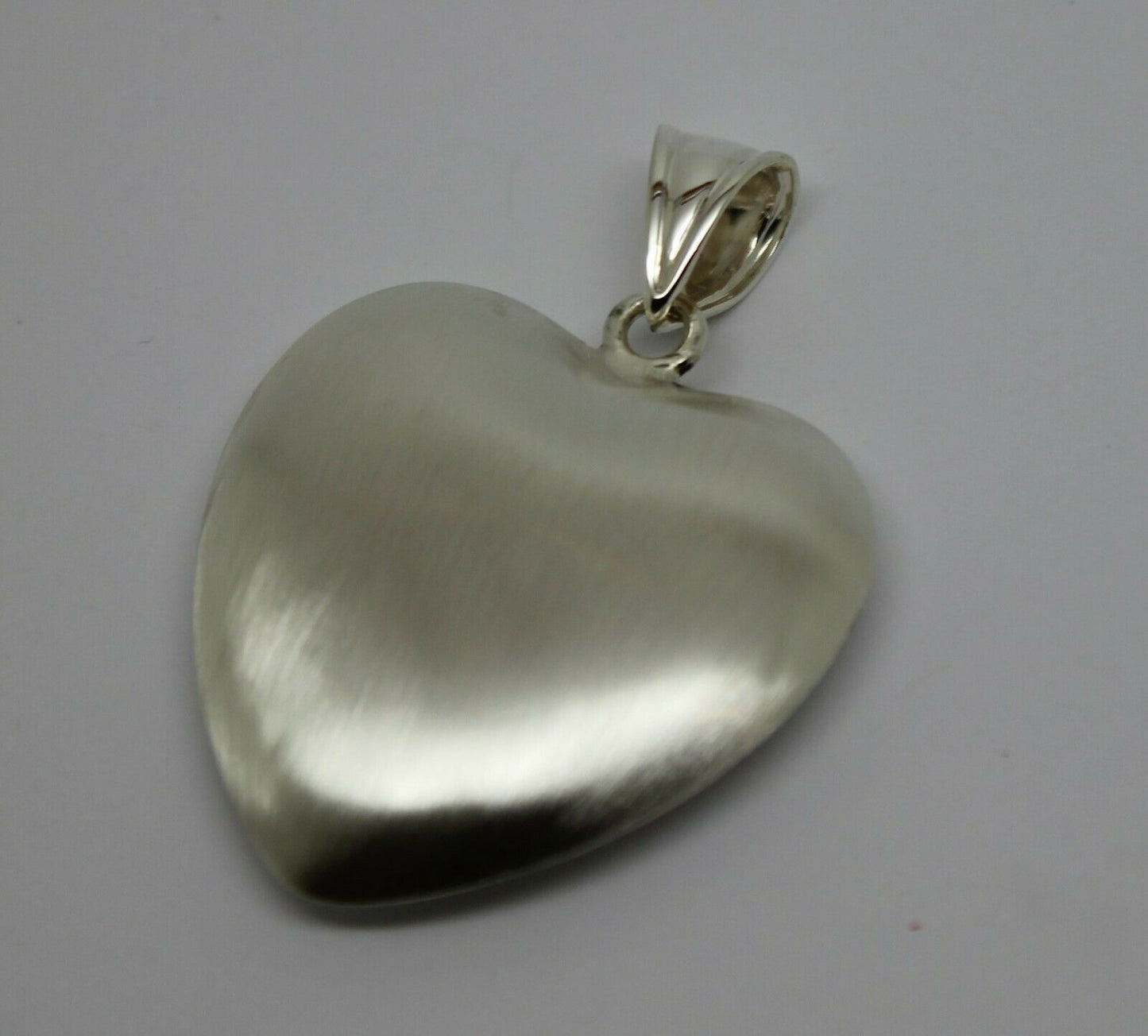 Sterling Silver Matt Finish / Brushed 925 Large Bubble Heart Pendant