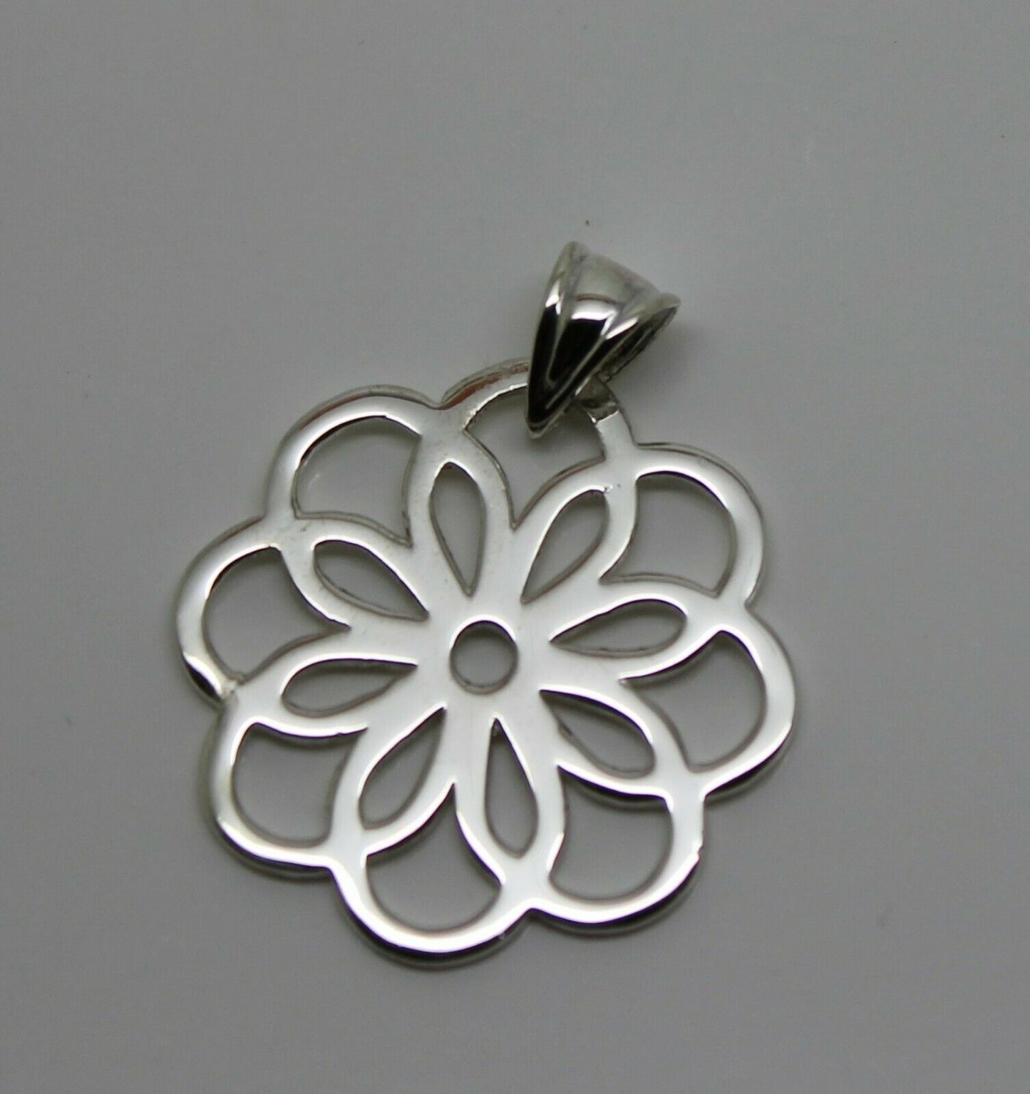 Kaedesigns Genuine Sterling Silver 925 Flower Large Pendant