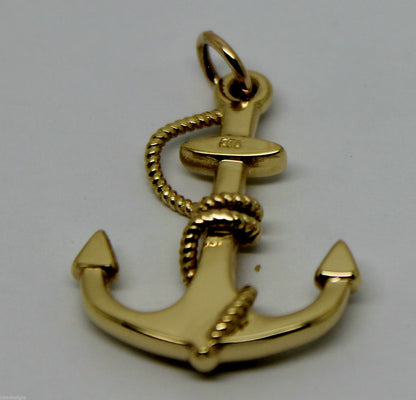 Genuine, Kaedesigns 9ct 9kt Yellow, Rose or White Gold Large Solid Anchor Boat Pendant / Charm