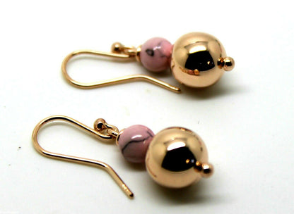 Genuine 9ct Rose Gold 10mm Ball + 6mm Round Pink Ball Earrings