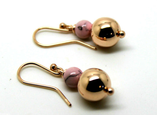 Genuine 9ct Rose Gold 10mm Ball + 6mm Round Pink Ball Earrings