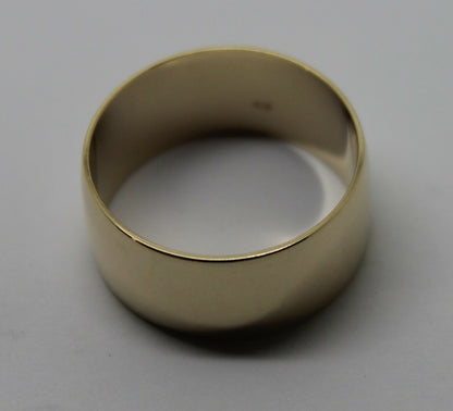 Genuine New Size W Genuine 9K 9ct Yellow Gold Full Solid 10mm Wide Band Ring