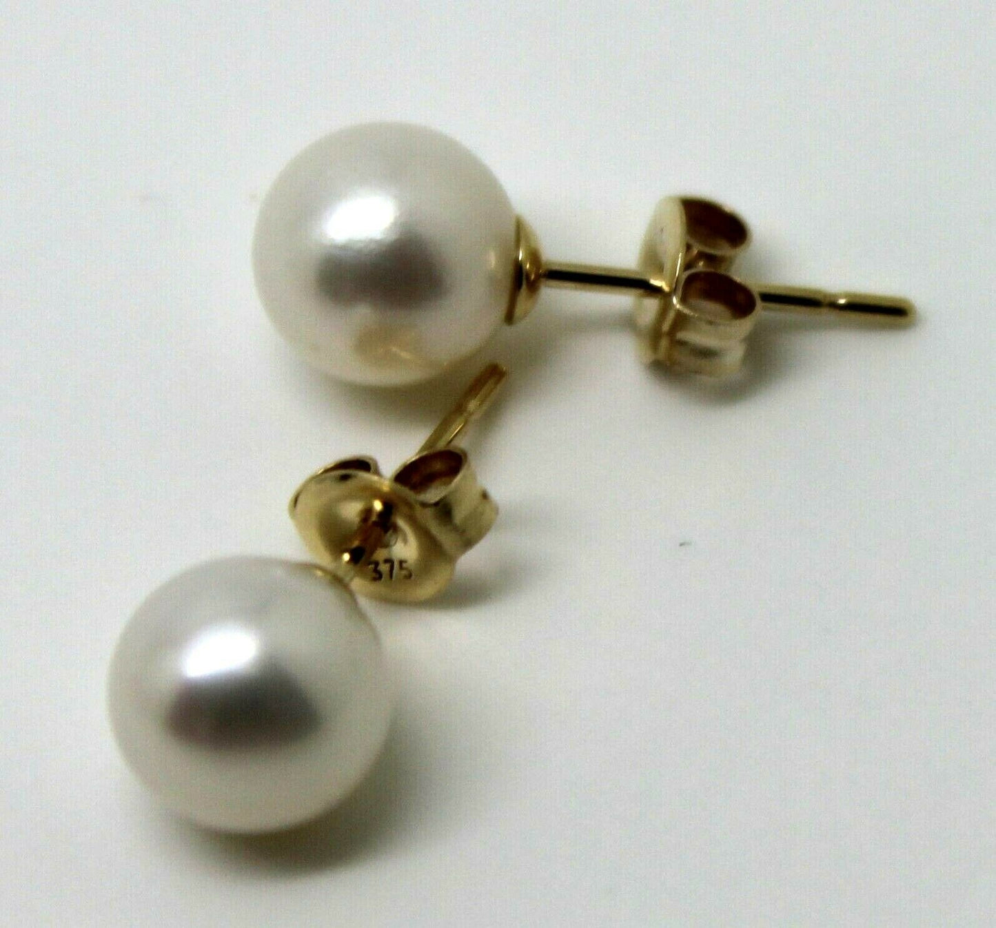 9ct Yellow Gold 7mm White Pearl Ball Stud Earrings