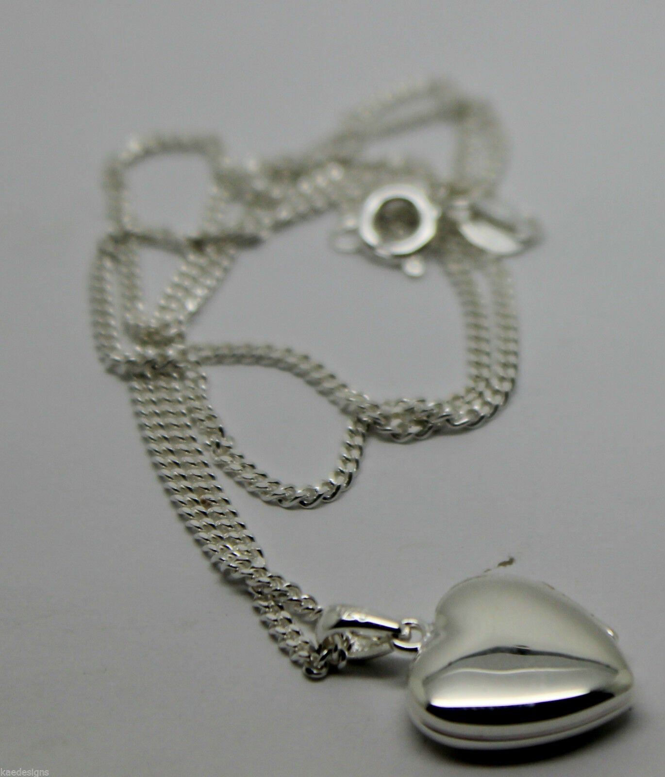 Sterling Silver Heart Locket Pendant 2 Photos & Silver Chain