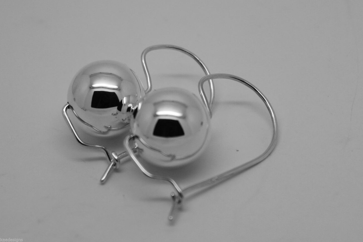 Genuine Sterling Silver Ball Hook Earrings 8mm, 10mm, 12mm, 14mm, 16mm