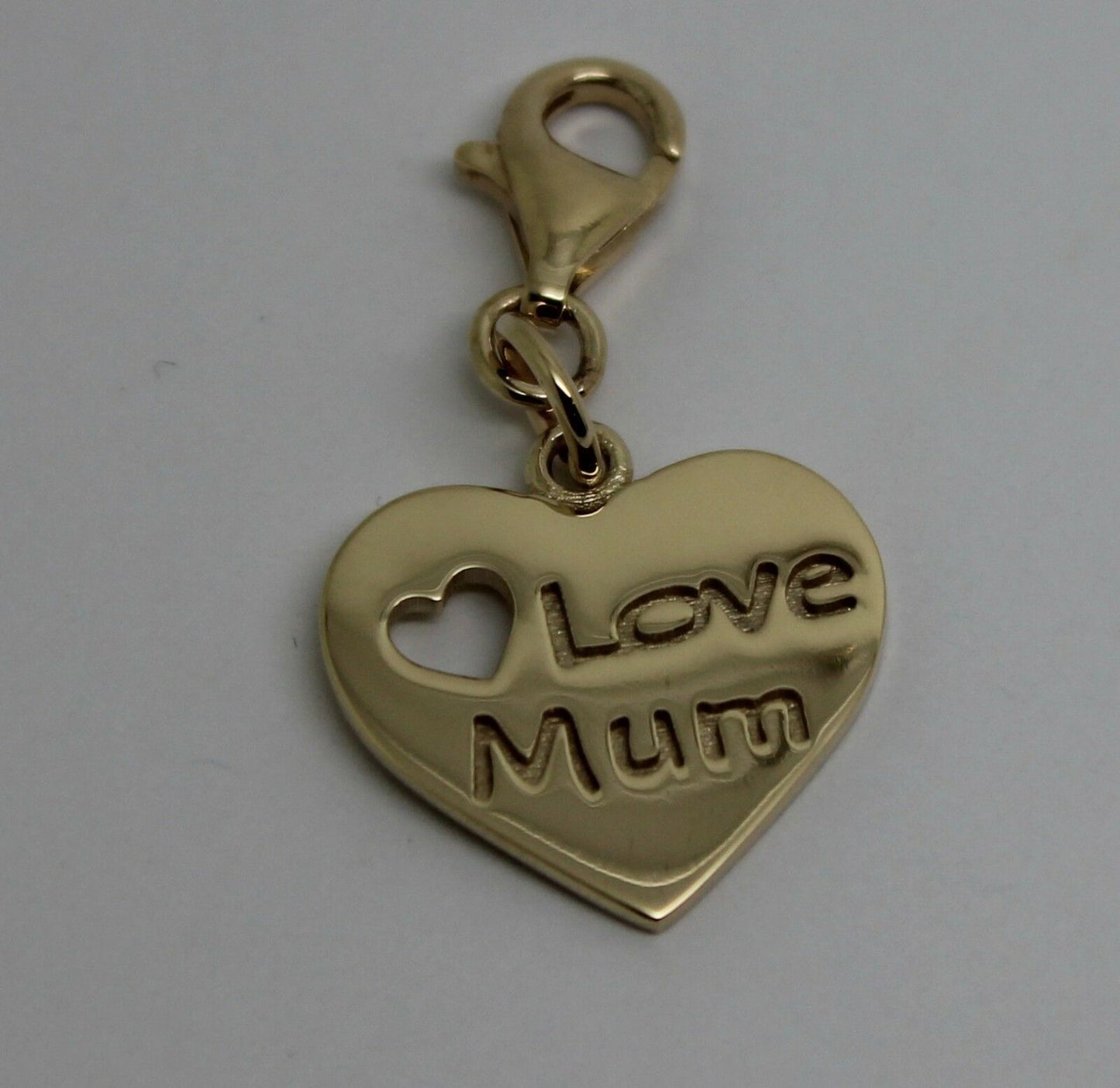 Kaedesigns, Genuine 9K 9ct Yellow, Rose & White Gold I Love Mum Shield Pendant & Parrot Clasp