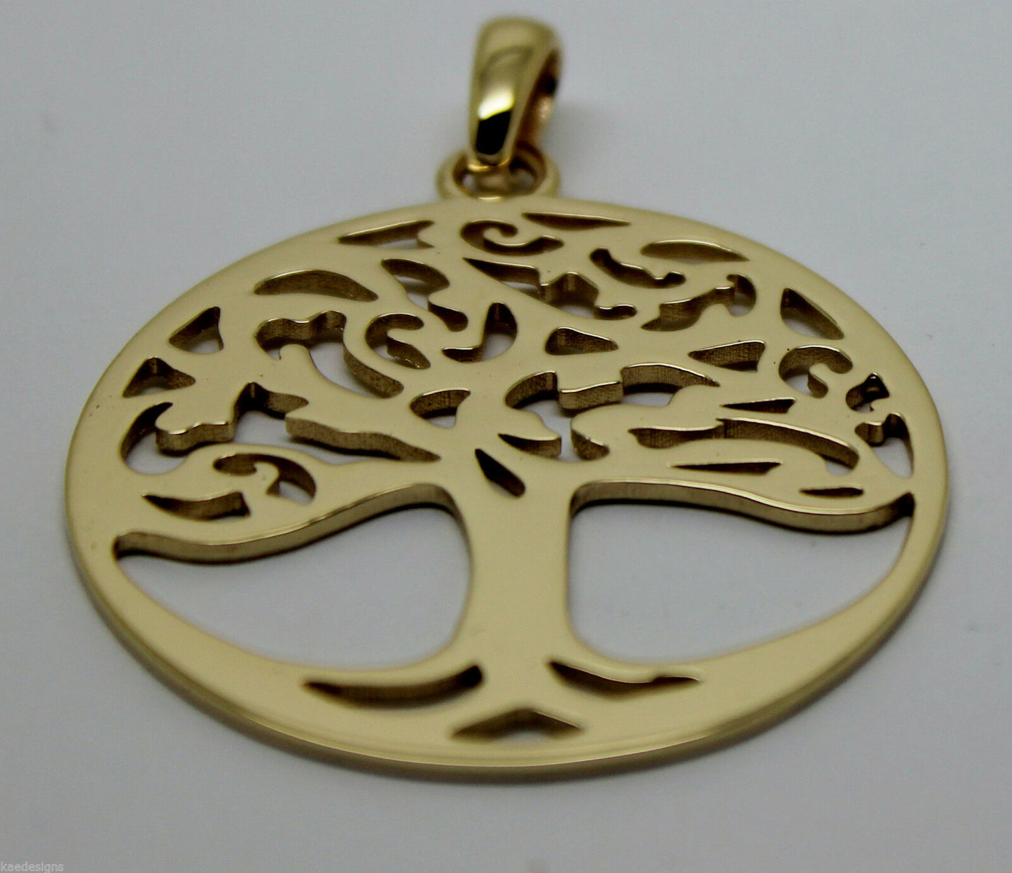 Heavy Solid 9ct Yellow Or Rose Or White Gold Large Tree Of Life Large Pendant