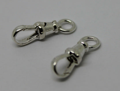 Genuine 2 X  New Solid Sterling Silver Albert Swivel Clasp 19mm