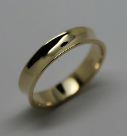 Kaedesigns New Genuine Full Solid 9ct 9k Yellow, Rose or White Gold Concave Dome Ring